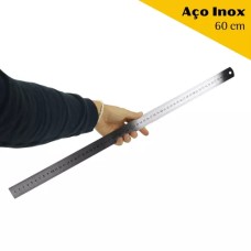 Régua De Metal - Aço Inox - 60 Cm