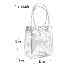 Sacola Mini Plastica PVC Transparente 12x12x6 - Pequena