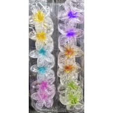 Pregadeira Cabelo Flor Transparente pintadinha - Grande - Pacote com 12 Sortido