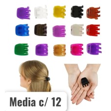 Pregadeira Piranha de Cabelo - Média c/12 unidades - (3cmx2,5cm)