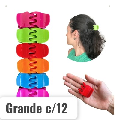 Pregadeira Piranha de Cabelo - Grande - c/12 unidades (4cm x 3cm) Pregadeira Piranha de Cabelo - Grande - c/12 unidades (4cm x 3cm)