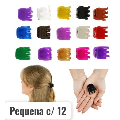 Pregadeira Piranha de Cabelo - Média c/12 unidades - (3cmx2,5cm)