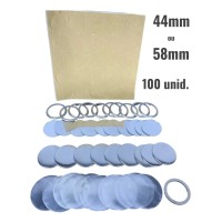 Kit Bottons Com 100 Peças - Metal Com Espelho 44mm ou 58mm - X-Subly
