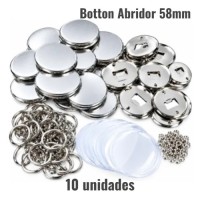 Kit Botton Abridor Metal - 58mm c/10 unidades - X-Subly