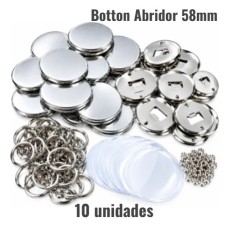 Kit Botton Abridor Metal - 58mm c/10 unidades - X-Subly