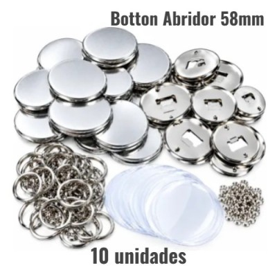 Kit Botton Abridor Metal - 58mm c/10 unidades - X-Subly