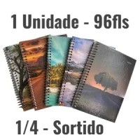 Caderno 1/4 Pequeno 96 Fls - Capa Dura - Espiral NEW Sortido - Unidade - Pauta Branca Caderno 1/4 Pequeno 96 Fls - Capa Dura - Espiral NEW Sortido - Unidade - Pauta Branca
