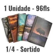 Caderno 1/4 Pequeno 96 Fls - Capa Dura - Espiral NEW Sortido - Unidade - Pauta Branca