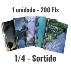 Caderno 1/4 Pequeno 200 Fls - Capa Dura - Espiral NEW Sortido - Unidade - Pauta Branca