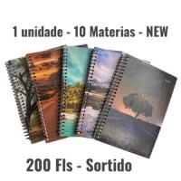 Caderno universitário - Capa Dura - 10 materias - espiral 200 Fls - NEW - Sortido Caderno universitário - Capa Dura - 10 materias - espiral 200 Fls - NEW - Sortido