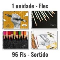 Caderno Desenho universitario - Capa Flexivel - espiral 96 Fls - Sortido Caderno Desenho universitario - Capa Flexivel - espiral 96 Fls - Sortido