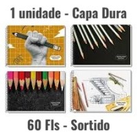 Caderno Desenho A4 - Capa Dura - espiral 60 Fls - Sortido Caderno Desenho A4 - Capa Dura - espiral 60 Fls - Sortido