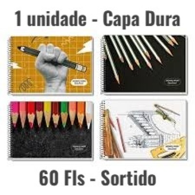 Caderno Desenho A4 - Capa Dura - espiral 60 Fls - Sortido Caderno Desenho A4 - Capa Dura - espiral 60 Fls - Sortido