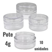 Pote 4g com tampa Cristal - Potinho de amostra - c/ 10 unidades