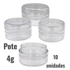 Pote 4g com tampa Cristal - Potinho de amostra - c/ 10 unidades Pote 4g com tampa Cristal - Potinho de amostra - c/ 10 unidades