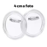 Botton Crachá 4 cm redondo transparente - porta foto - unidade (10 ou + no PIX R$ 1,25 cada)