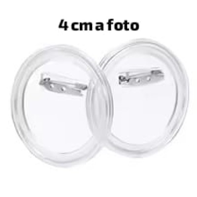 Botton Crachá 4 cm redondo transparente - porta foto - unidade (10 ou + no PIX R$ 1,25 cada)