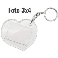 Chaveiro Coração 3x4 c/ Corrente - unidade (10 ou + no Dinheiro R$ 1,08 cada)