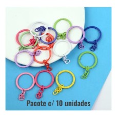 Argola Para Chaveiro 24mm Colorido - Pacote c/10 unidades