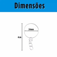 Argola Para Chaveiro 24mm (maior) - Pacote c/10 unidades