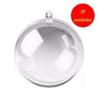 Esfera - Bola de Acrílico 6.5cm - c/10 - Cristal (Bola de Natal)