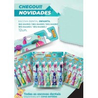 Escova de Dentes c/12 - Infantil Individual Cerda Macia Média