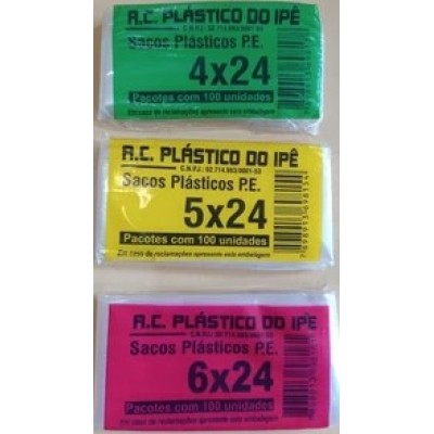 Saco para Sacolé 4x24 - 5x24 - 6x24 - Pacote com 1000 sacos - Geladinho Juju Dindim Chupchup Geladão