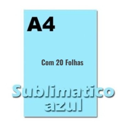 Papel Sublimatico Azul A4 c/20 folhas - Su´s