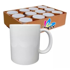 Caneca Porcelana Branca 325ml ( Fly ) - Sublimação AAA