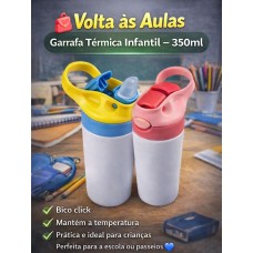 Garrafa Squeeze Termica Branco 350ml com Bico Autom. - Deko
