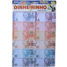 Dinheirinho Cartela - 100 notas - (Acima de 5 unidades no PIX R$ 2,97 cada)