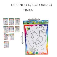 Desenho Sortido para Colorir com Tinta