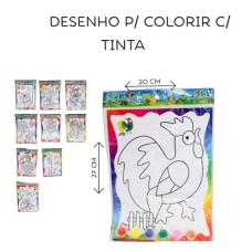 Desenho Sortido para Colorir com Tinta