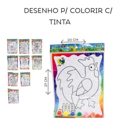 Desenho Sortido para Colorir com Tinta
