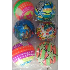 Bola Vinil Cheio - Com 6 bolas Colorida Sortido - Moda Praia (nesta embalagem sai no PIX R$ 3,30 cada bola)