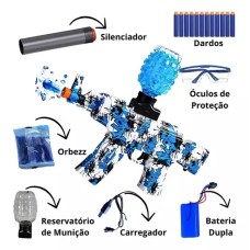 Brinquedo Arma de Gel e Dardo Automatica Shooting Elite 2 em 1