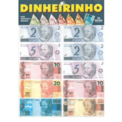 Dinheirinho Cartela - 50 notas - ( 5 ou + no PIX R$ 2,00 cada)