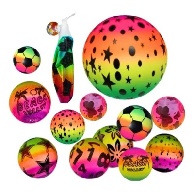 Bola Vinil Cheio - Com 6 bolas Sortido Colorida - Moda Praia