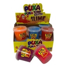 Caixa com 12 Puxa Puxa slime Glitter 180g (Nesta embalagem sai no PIX R$ 4,95 cada pote)