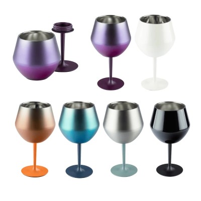 Taça E Copo Térmico De Aço Inoxidável 2 Em 1 Cocktail 410ml