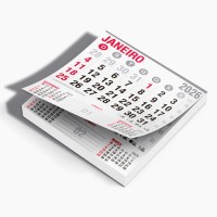 Bloco de Calendário - Ima de Geladeira - 5x4 - c/20 unidades - 2026