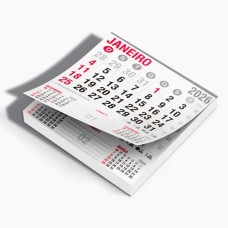 Bloco de Calendário - Ima de Geladeira - 5x4 - c/20 unidades - 2026