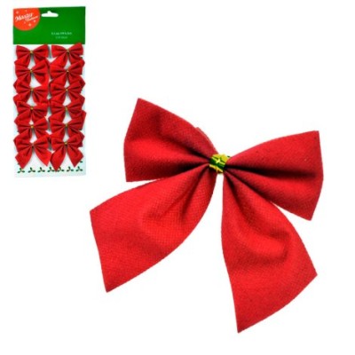 Enfeite de Natal - Laço vermelho liso c/12 5,5cm  (Lacinho)