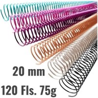 Espiral Metalico - 20mm - em aço p/120 Folhas - Pct 5 unidades Espiral Metalico - 20mm - em aço p/120 Folhas - Pct 5 unidades