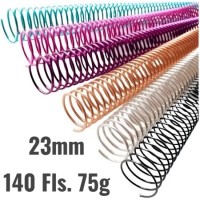 Espiral Metalico - 23mm - em aço p/140 Folhas - Pct 5 unidades Espiral Metalico - 23mm - em aço p/140 Folhas - Pct 5 unidades