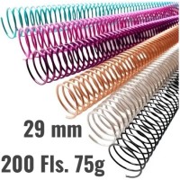 Espiral Metalico - 29mm - em aço p/200 Folhas - Pct 5 unidades Espiral Metalico - 29mm - em aço p/200 Folhas - Pct 5 unidades