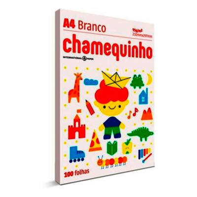 Papel A4 - C/100 folhas Branca 75g -  (Chameqinho)