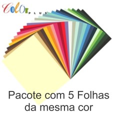 Papel Color Plus 180G A4 ( Pacote C/ 5 Folhas )  - Massa Colorida 
