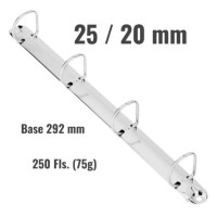 Ferragem para Fichario - 4 Argolas D | 25/20 MM | BASE 292 Ferragem para Fichario - 4 Argolas D | 25/20 MM | BASE 292