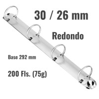 Ferragem para Fichario - 4 Argolas Redonda | 30/26 MM | BASE 292